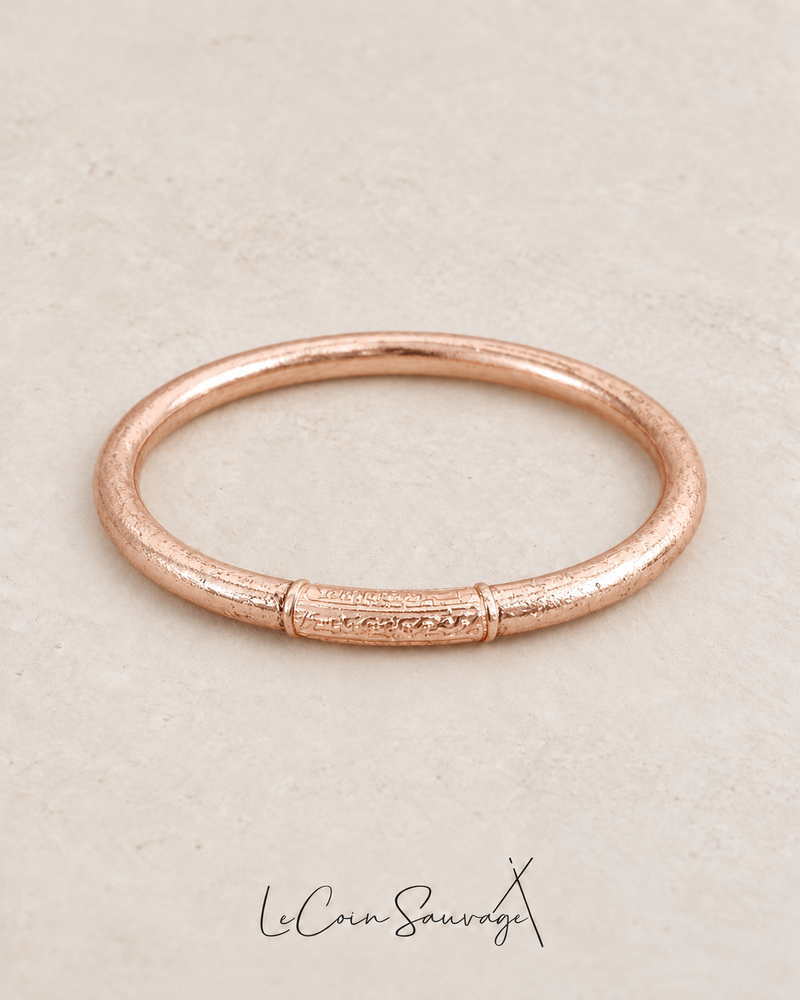Jonc bouddhiste Mantra Rose Gold – 5 mm