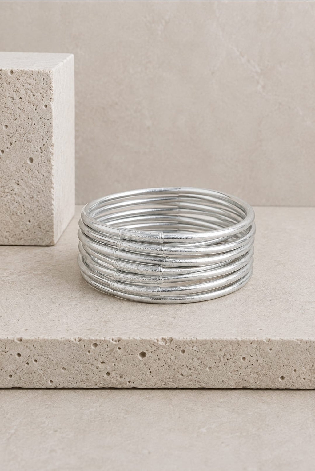 Jonc Bouddhiste - Mantra Epais - Silver
