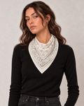 Bandana beige 100 % coton porté au cou