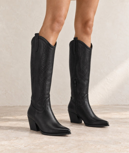Bottes Santiago noires portées