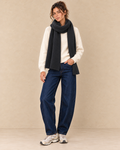 Écharpe côtelée noire — look complet