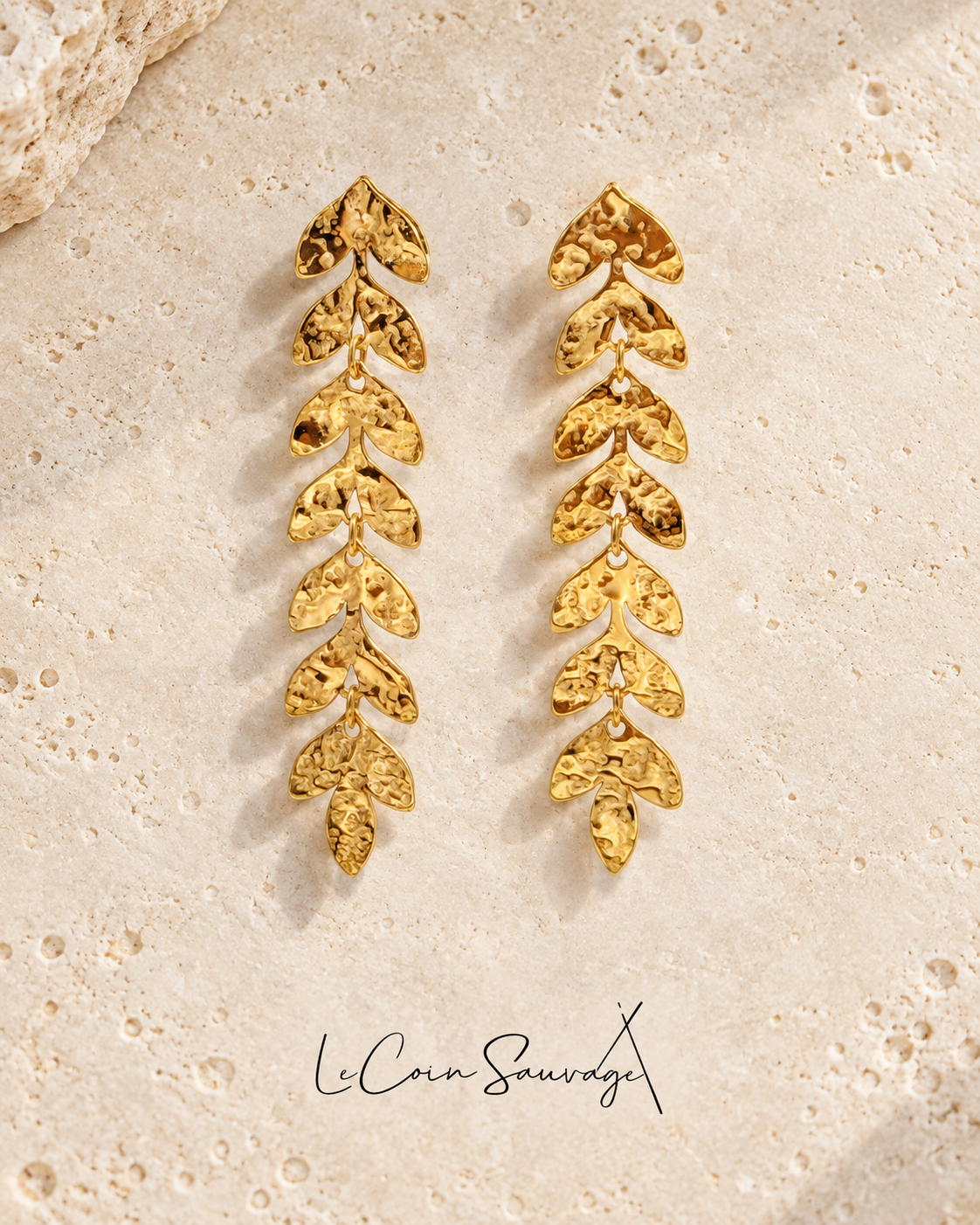 Boucles d’oreilles Épi Doré – packshot