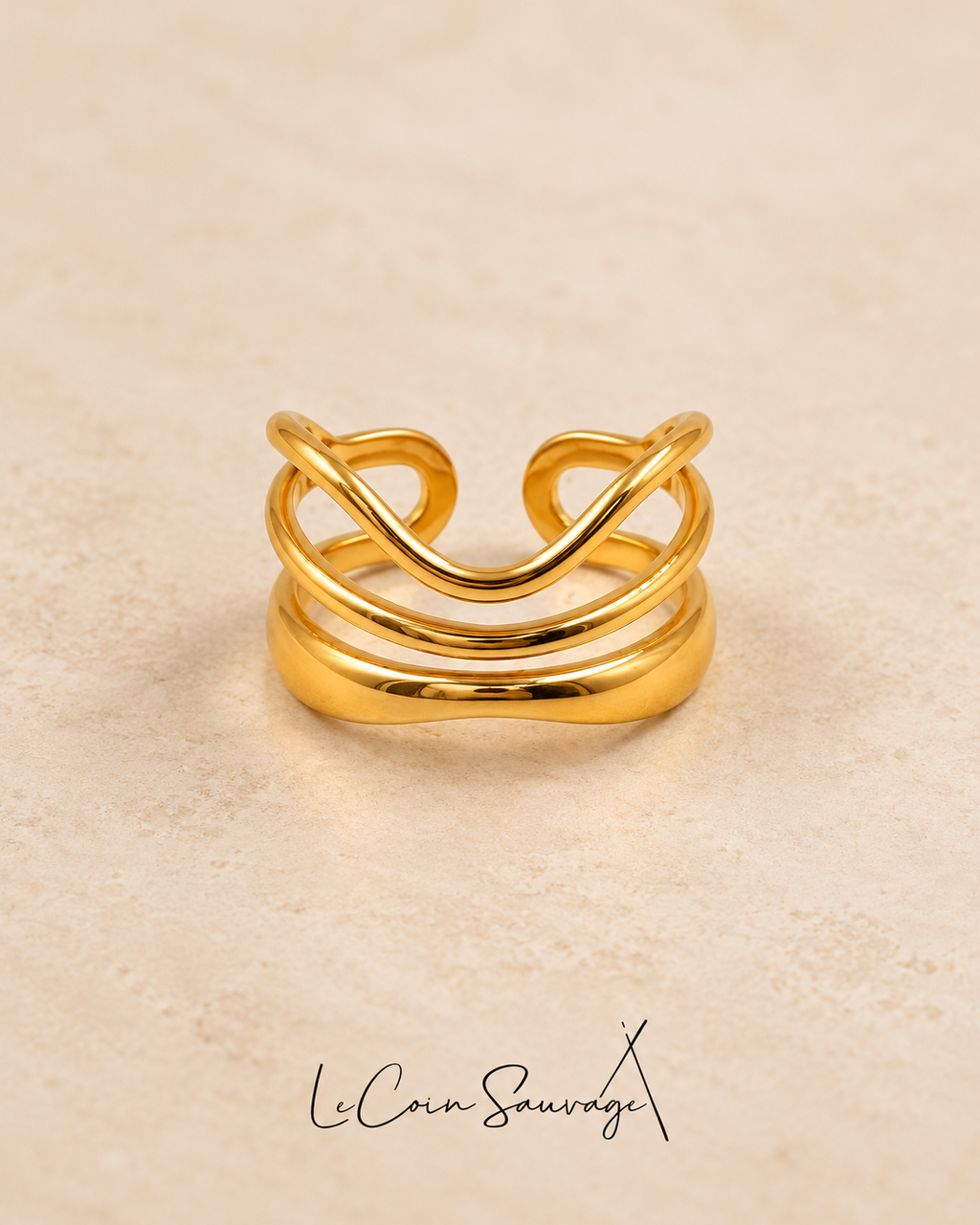Bague Étreinte Dorée – packshot