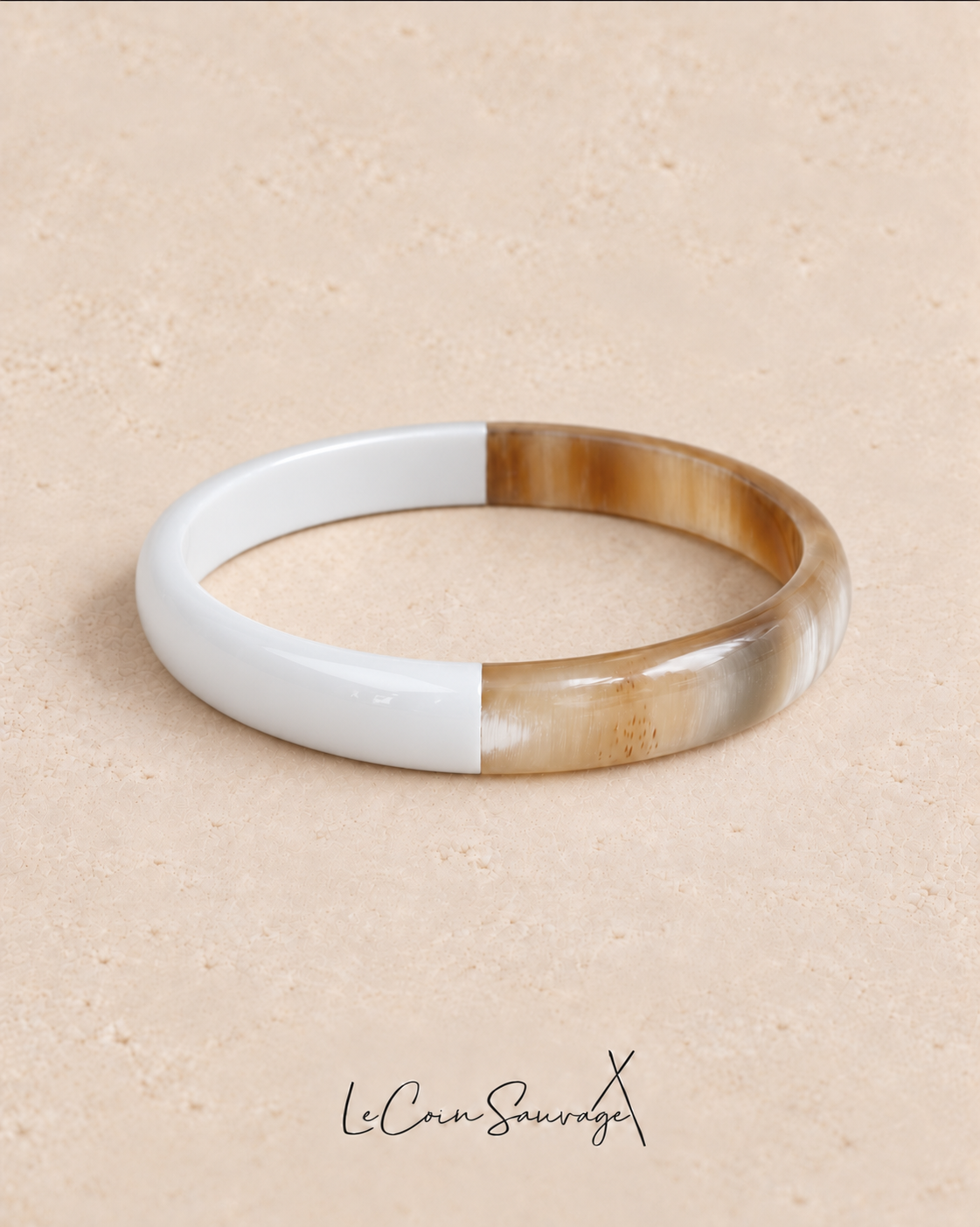 Jonc Corne - Duo White - 1cm – bracelet en corne, Le Coin Sauvage