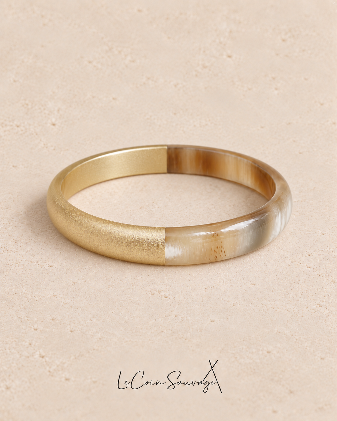 Jonc Corne - Duo Gold - 1cm – bracelet en corne, Le Coin Sauvage