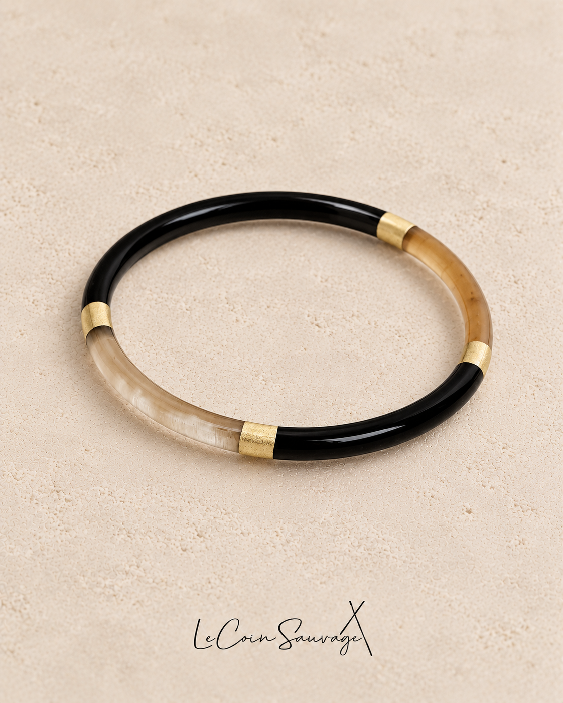 Jonc Corne - Tanagra Black - 5mm – bracelet en corne, Le Coin Sauvage