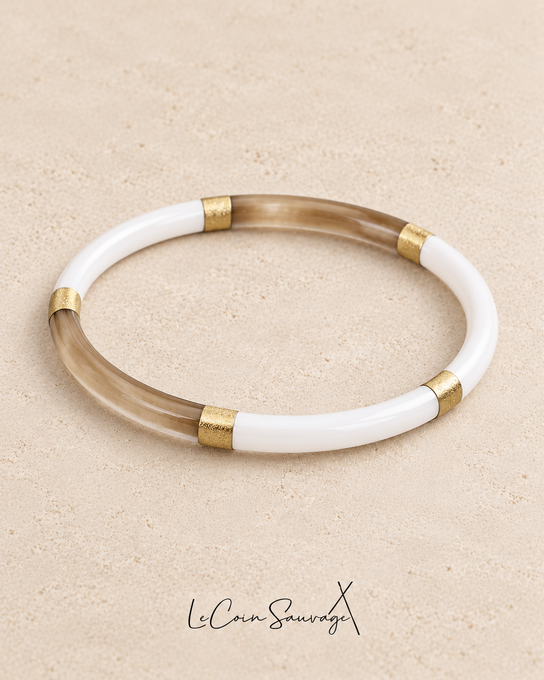 Jonc Corne - Tanagra White - 5mm – bracelet en corne, Le Coin Sauvage