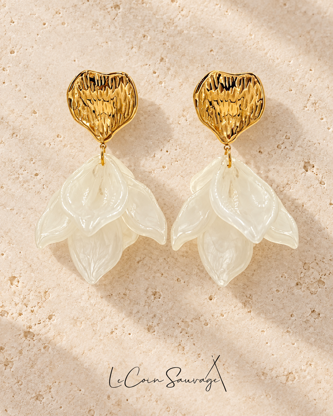 Boucles d’oreilles Fleur d’Ivoire – packshot