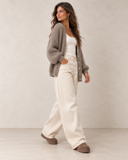 Gilet en maille mohair - Taupe