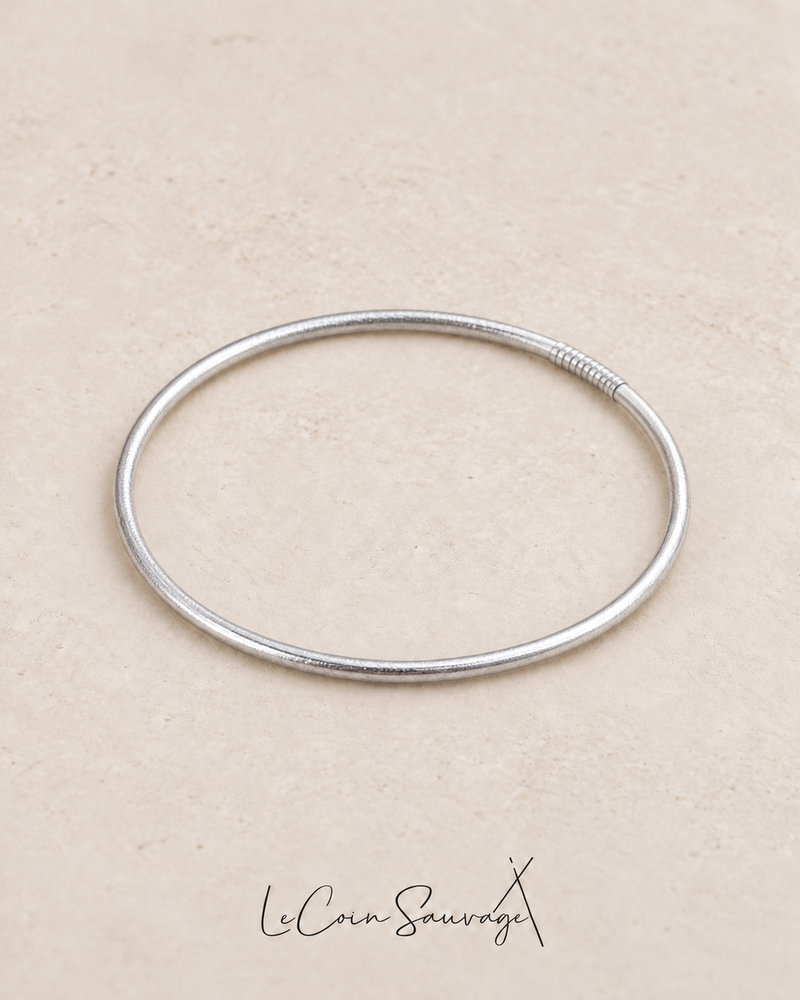 Jonc bouddhiste fin Silver – 3 mm
