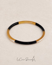 Jonc en corne naturelle Trio Black – 3 & 5 mm