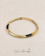 Jonc en corne naturelle Trio Gold – 3 & 5 mm