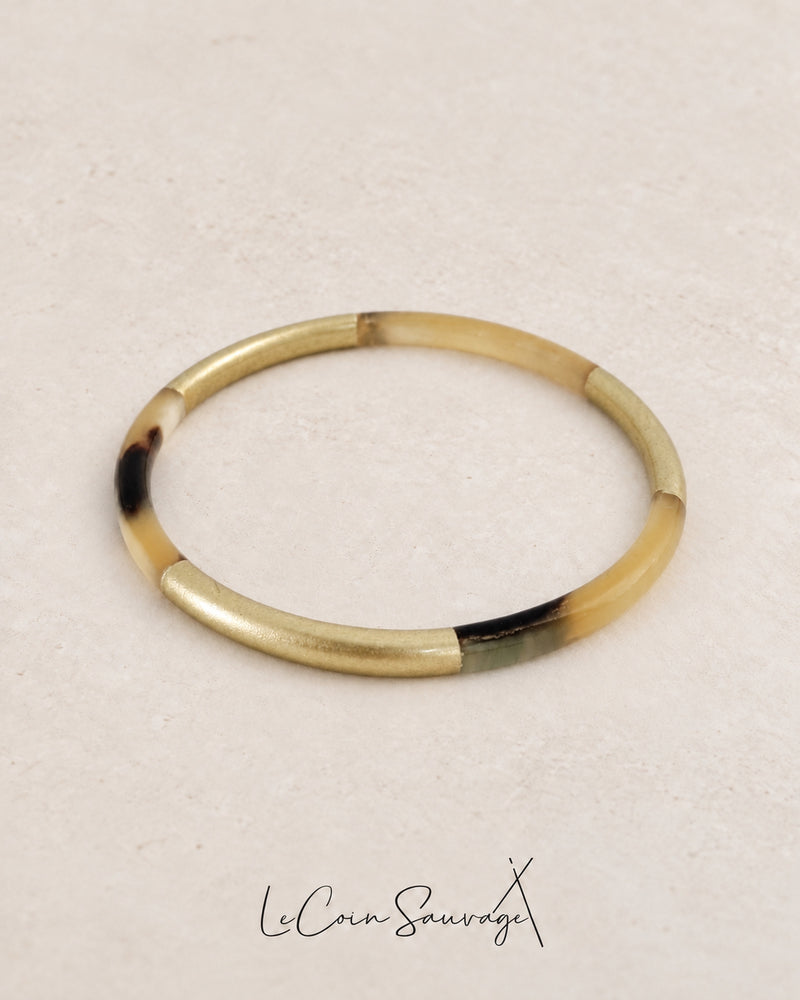 Jonc en corne naturelle Trio Gold – 3 & 5 mm