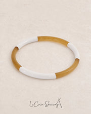 Jonc en corne naturelle Trio White – 3 & 5 mm