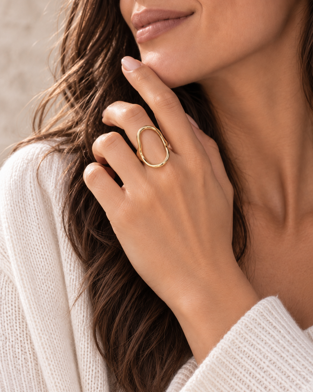 Bague Ondine Dorée portée
