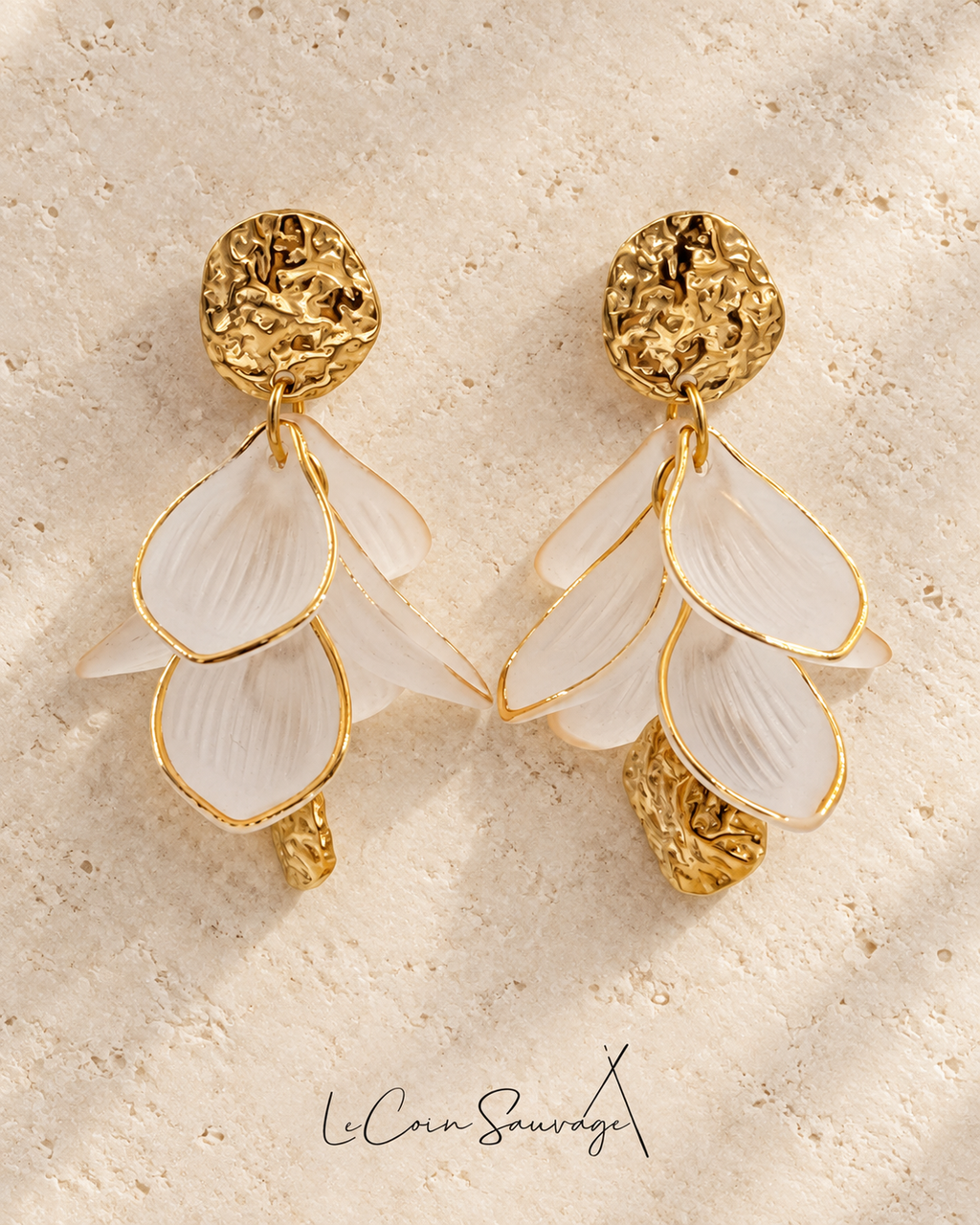 Boucles d’oreilles Pétales Aériens – packshot